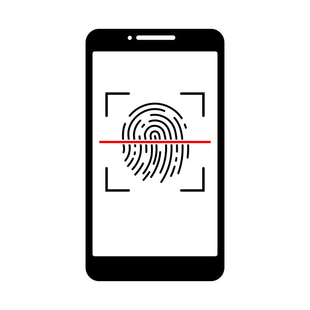 智能手机解锁图标。指纹扫描图标。矢量插图。图片下载