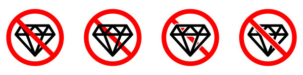 禁止使用钻石。停止菱形图标。矢量插图。图片下载