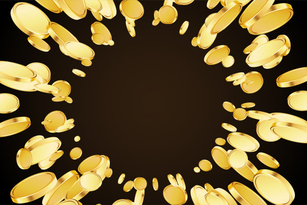 金币爆炸。赌场头奖或赢的概念。图片下载