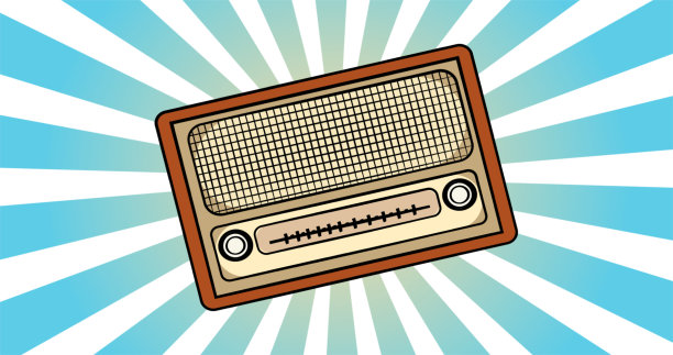 复古音频音乐电台老复古潮人极客从70年代，80年代，90年代在蓝光背景图片下载