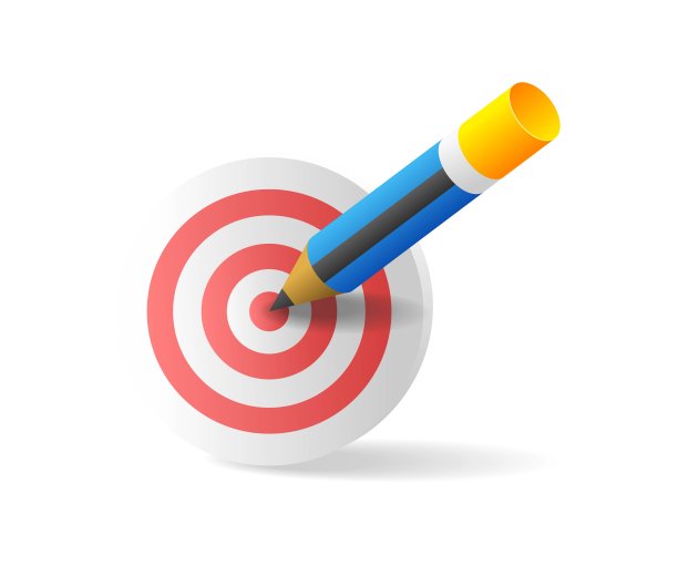 平面等距三维插图概念目标教育符号图片下载