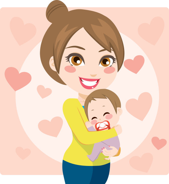 妈妈带着宝宝微笑图片下载