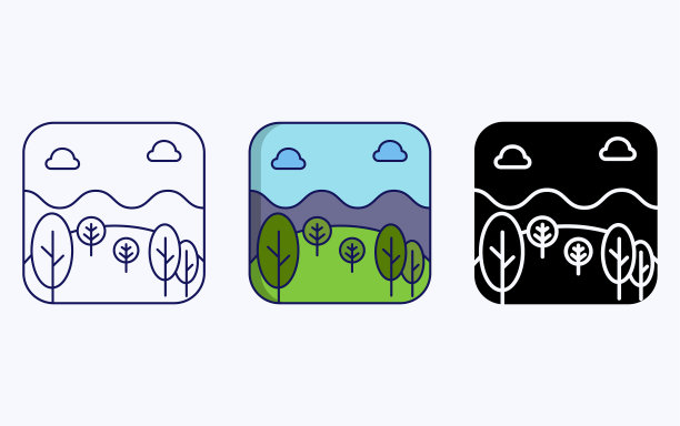 山道景观插图图标图片下载