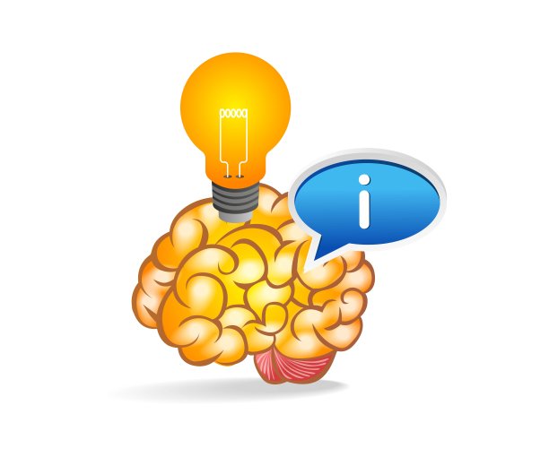 大脑中信息和思想的平面等距三维插图图片下载