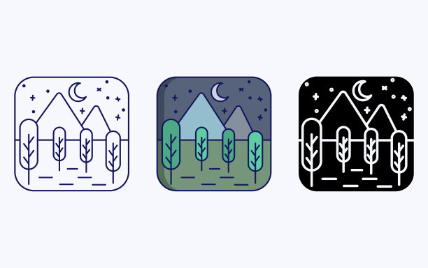 山景景观插图图标图片下载