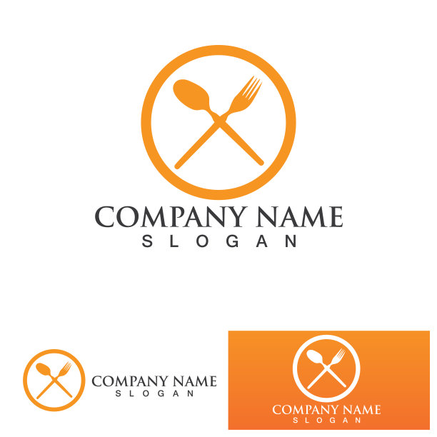 勺子和叉子的标志和符号矢量图片下载