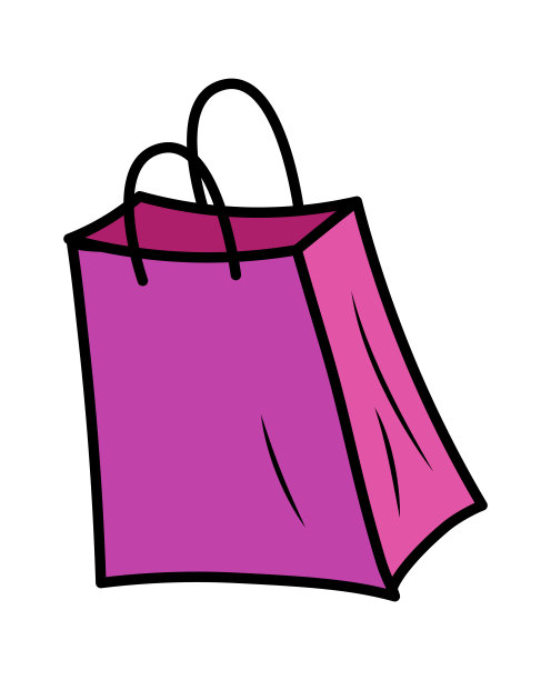 纸购物袋图标。矢量图图片下载