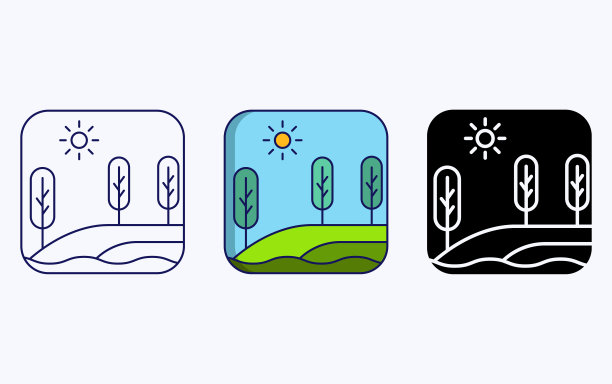 景观插图图标图片下载