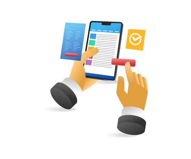 使用智能手机应用程序注册的平面等距3d插图图片下载