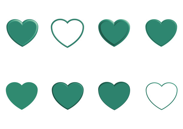 绿色心形图标图片下载