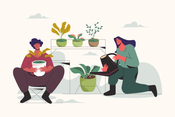 平地人照顾植物图片下载