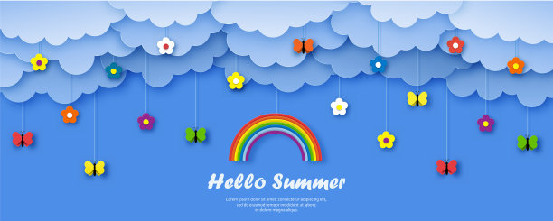 你好夏天抽象网页模板销售图片下载