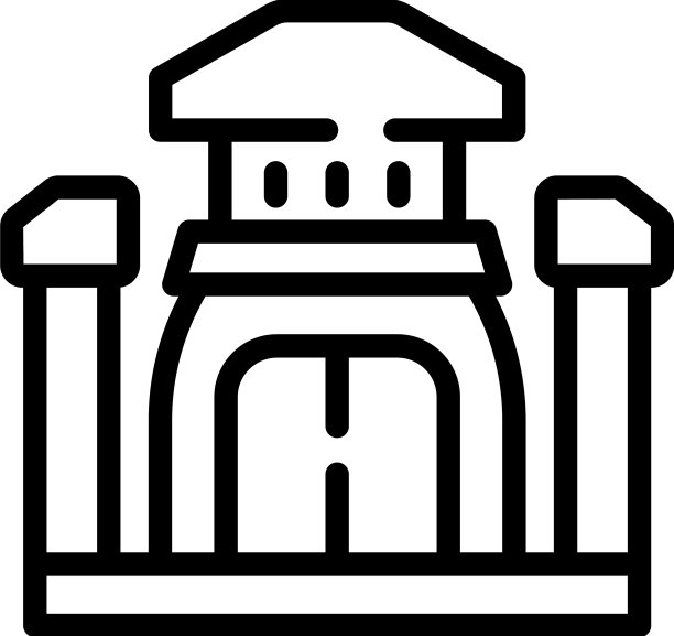 寺庙殿宇图标勾勒文化旅游图片下载