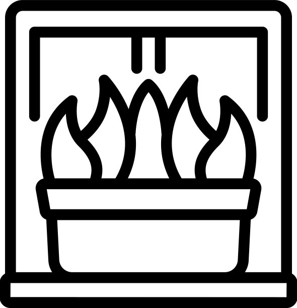 夏季盆栽图标勾勒花屋图片下载