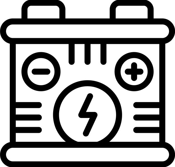 汽车电池图标勾勒生态能源图片下载