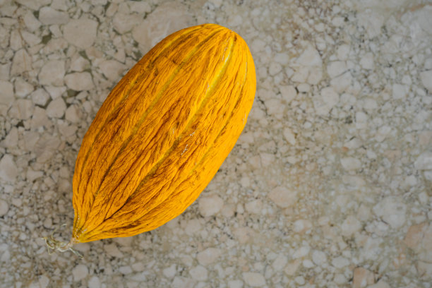 石桌上成熟多汁的黄瓜，俯视图，农贸市场有机水果广告创意。背景或文章概念图片下载