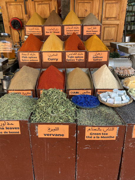 摩洛哥，马拉喀什，摩洛哥香料图片下载