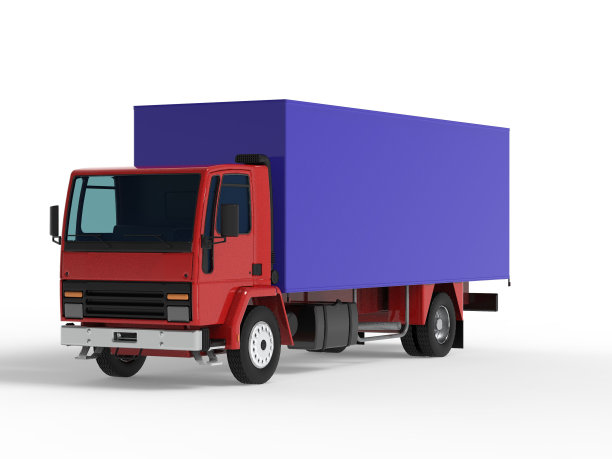 卡车货车运输孤立的三维渲染插图上的白色背景图片下载