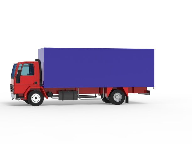 卡车货车运输孤立的三维渲染插图上的白色背景图片下载