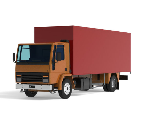 卡车货车运输孤立的三维渲染插图上的白色背景图片下载