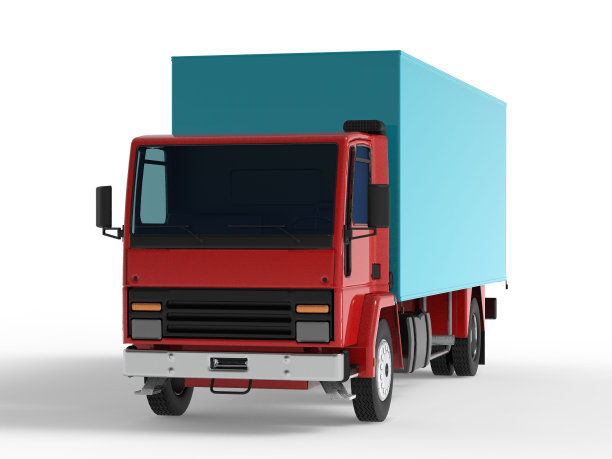卡车货车运输孤立的三维渲染插图上的白色背景图片下载