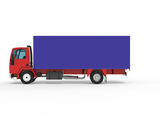 卡车货车运输孤立的三维渲染插图上的白色背景图片下载