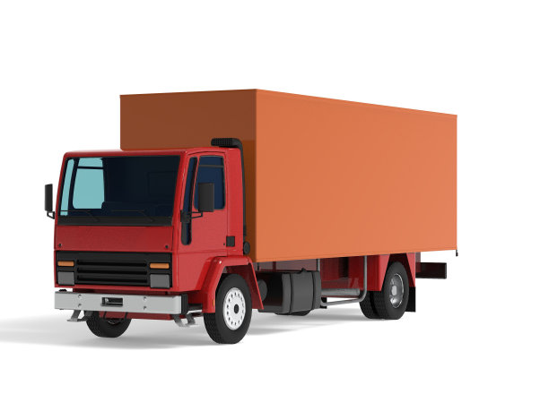 卡车货车运输孤立的三维渲染插图上的白色背景图片下载