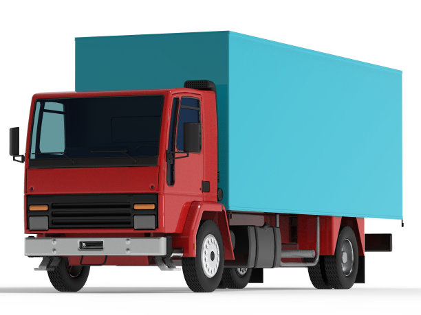 卡车货车运输孤立的三维渲染插图上的白色背景图片下载