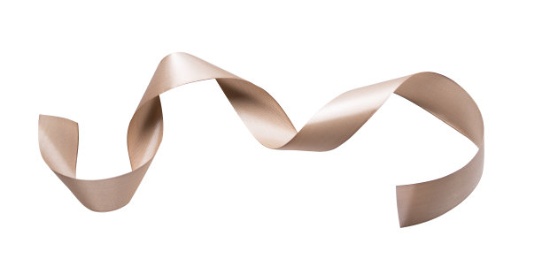 金色波浪缎带设计装饰图片下载