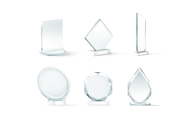 空白玻璃奖杯模型，不同类型图片下载