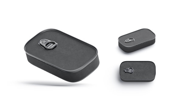 空白黑色铝沙丁鱼保存可标签模型，不同的看法图片下载