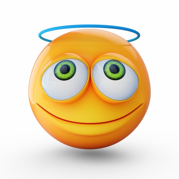 天使的表情符号孤立在白色背景上图片下载