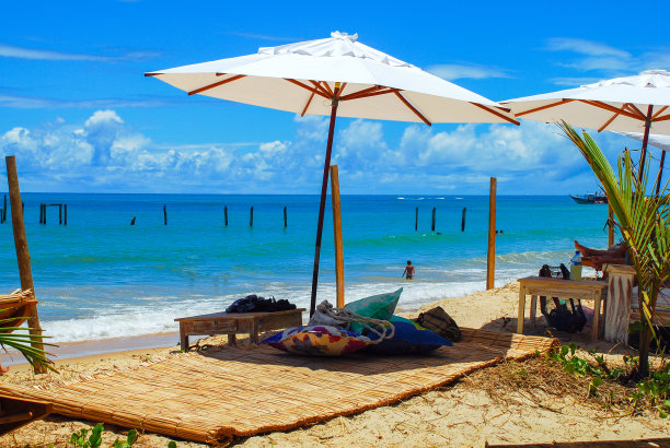 巴西巴伊亚州海岸的塞古罗港市的特兰科索区。图片下载