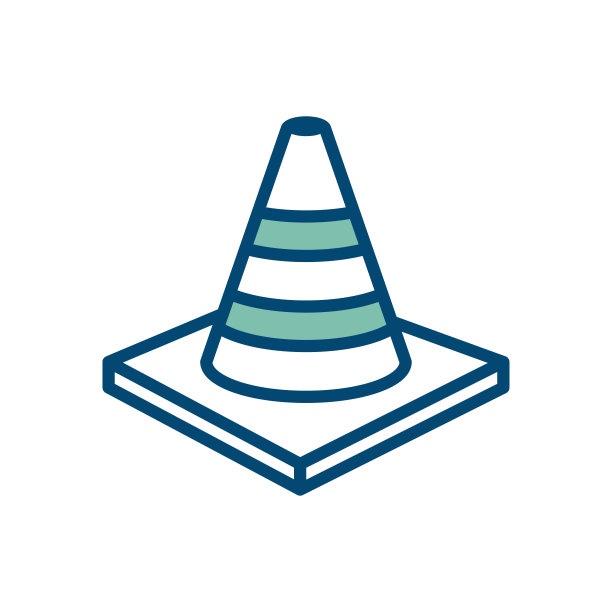 交通锥图标矢量设计模板在白色背景图片下载