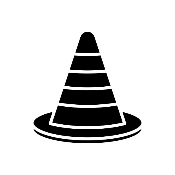 交通锥图标矢量设计模板在白色背景图片下载