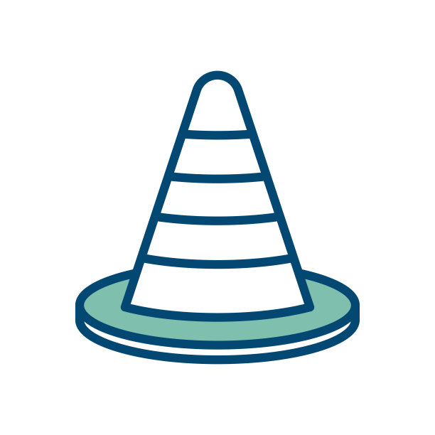 交通锥图标矢量设计模板在白色背景图片下载