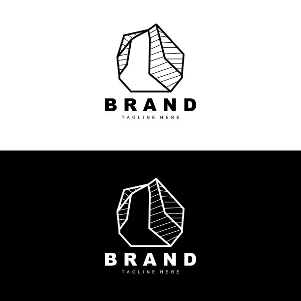 石材标志，宝石线石材设计，钻石，水晶，简单优雅，产品品牌矢量，天然石材图标图片下载