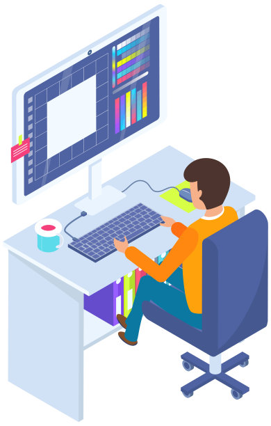 男子在绘画图形编辑器程序中工作。计算机屏幕上的图像编辑应用程序图片下载