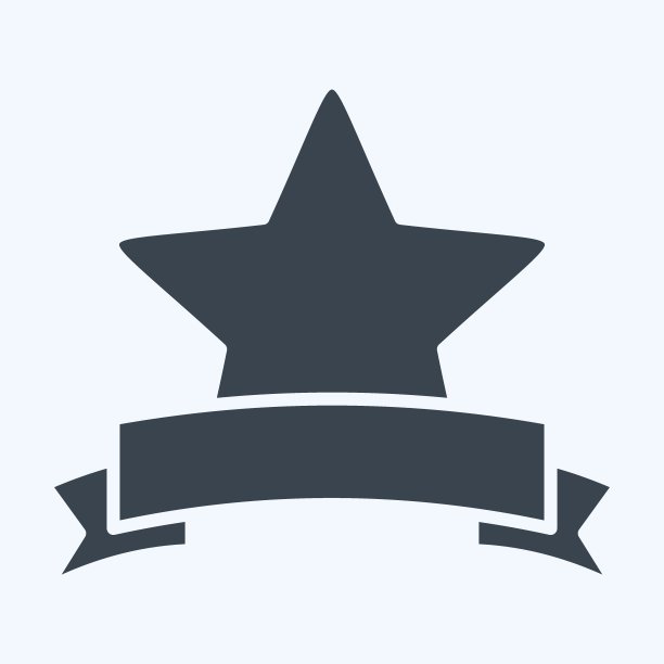 偶像奖明星。与星星符号有关。字形风格。设计简单，可编辑。简单的说明。简单的矢量图标图片下载