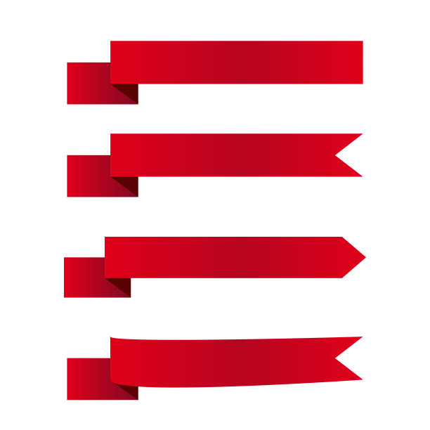 红丝带现代设计平面风格图标符号孤立在白色背景矢量插图图片下载