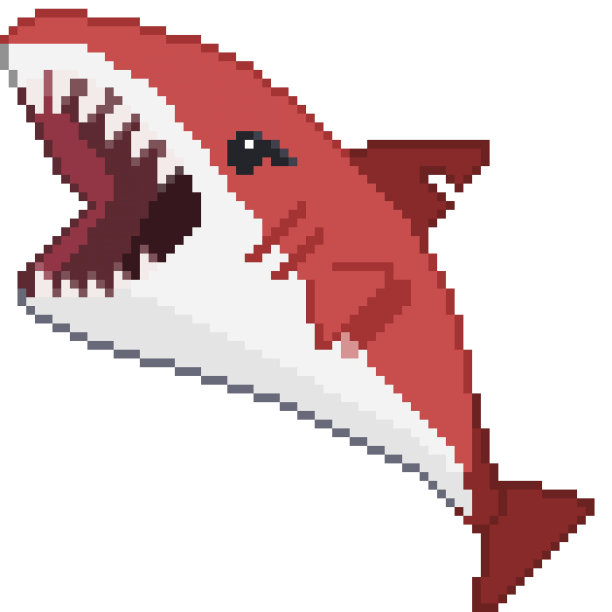 复古卡通红鲨鱼图片下载