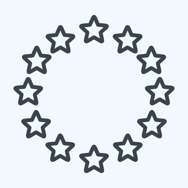 图标欧盟之星。与星星符号有关。行风格。设计简单，可编辑。简单的说明。简单的矢量图标图片下载