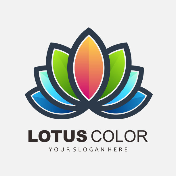 莲花色矢量梯度模板图片下载