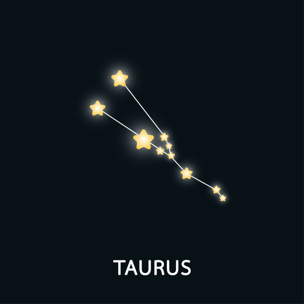 金牛座。十二生肖的象征。天文学上带有星座的神秘符号。图片下载