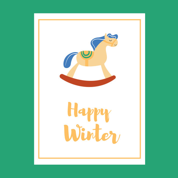 可爱的新年贺卡。插图。图片下载