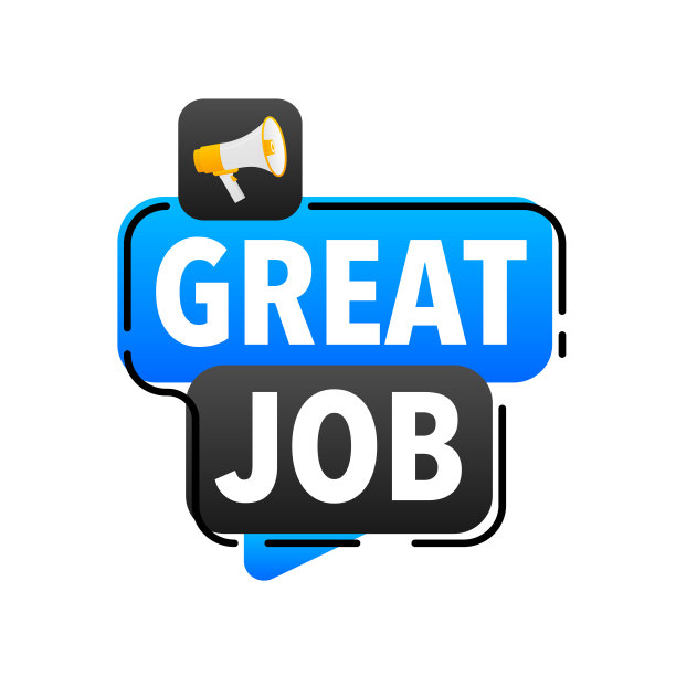 很棒的工作，公告扩音器标签。扩音器里的讲话气泡。图片下载