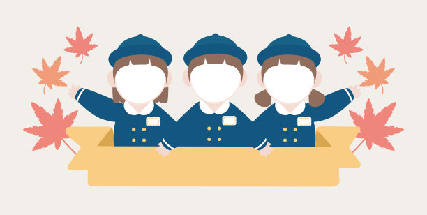 幼儿园儿童统一字符矢量插图。图片下载