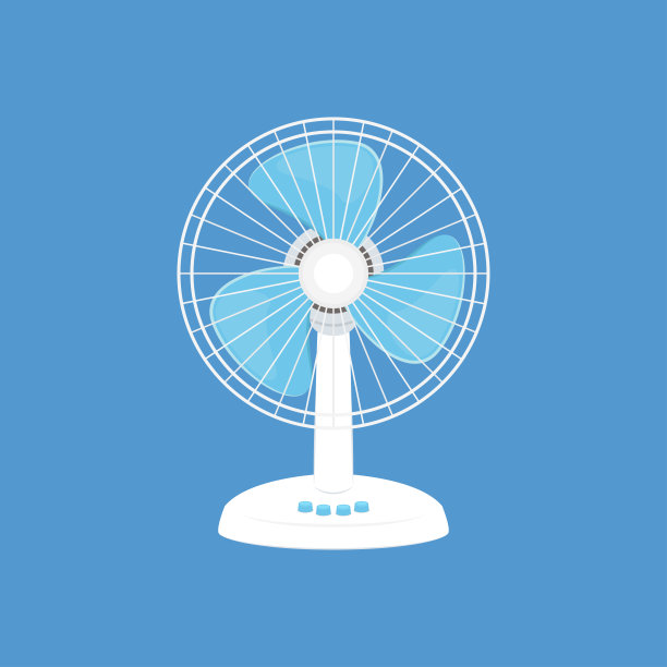 粉丝卡通矢量。蓝色背景上的风扇矢量。图片下载