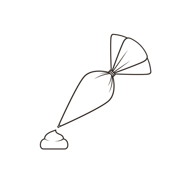 面包店的标志。配管奶油蛋糕标志设计。硅胶管道奶油蛋糕涂鸦符号。图片下载