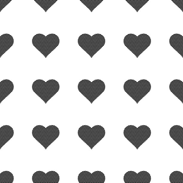 爱心图标插图矢量无缝模式背景。图片下载